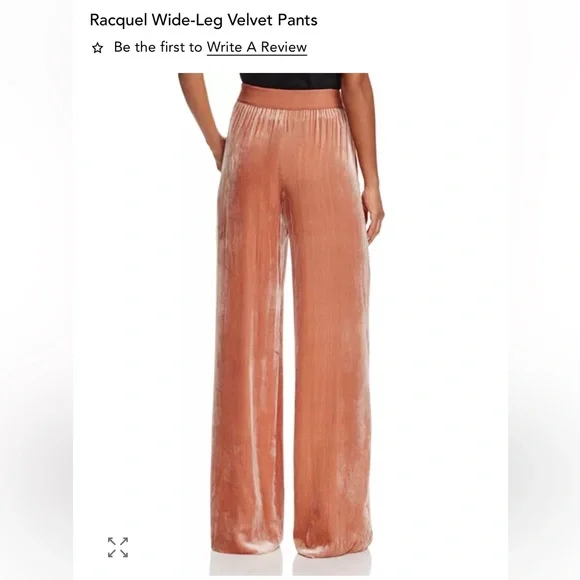Alice + Olivia Velvet Wide-Leg Pants in Peach BRAND NEW WITH TAGS - Picture 2 of 10